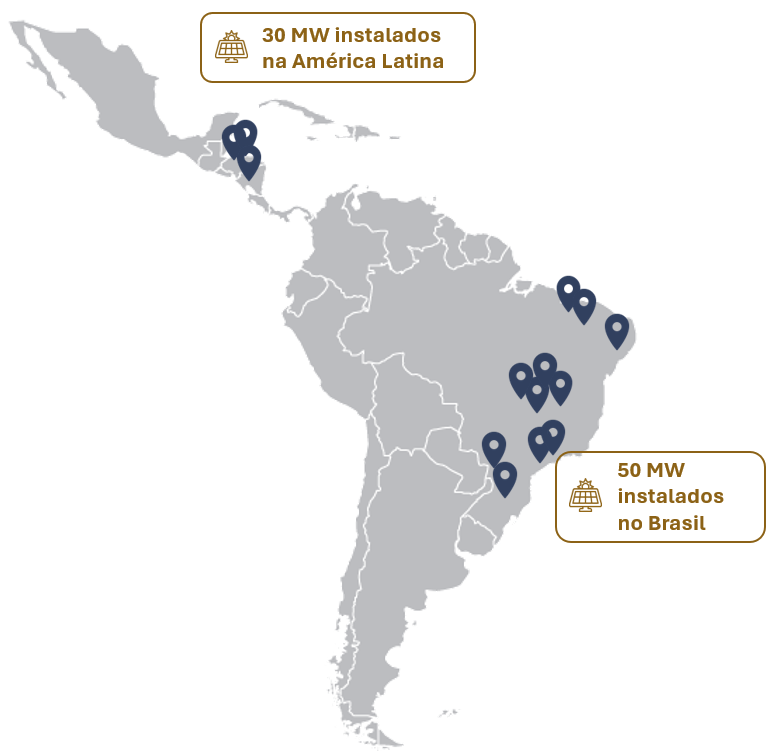 Ilustração técnica de usina fotovoltaica